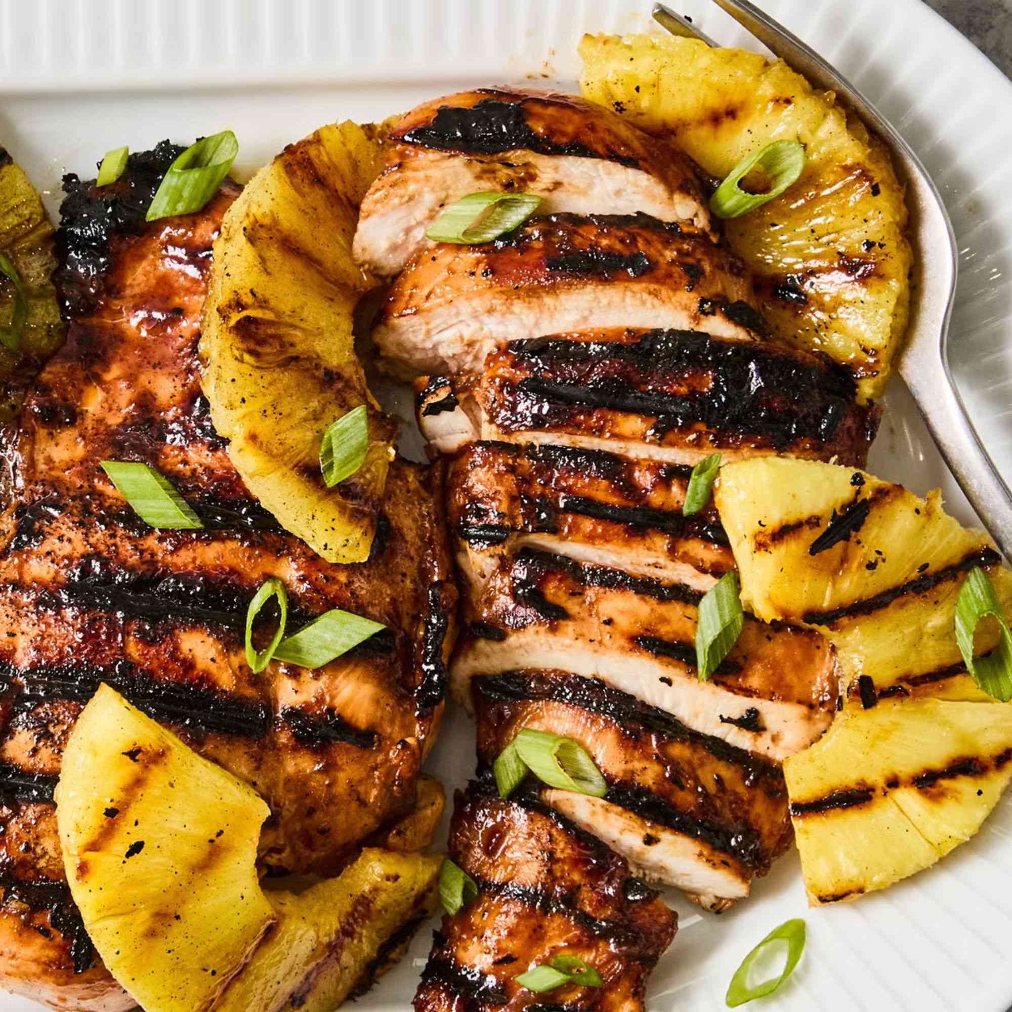 GRILLED CHI. BREAST WITH SAPAGETTI & PINNEAPLE
